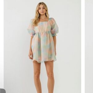 Endless Rose OMBRE PUFF MINI DRESS